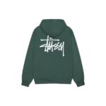 Pull à capuche vert stussy - Image 2