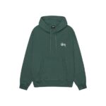 Pull à capuche vert Stussy