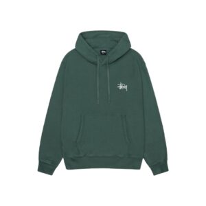 Pull à capuche vert Stussy