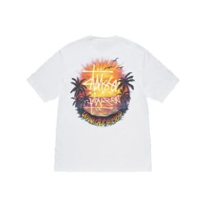 T-shirt Stussy Sunset Blanc