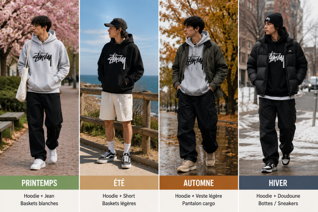 Comment Porter un Sweat à Capuche Stussy en Toute Saison